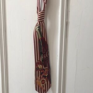 Vintage Collectible Coca Cola Striped Silk Tie